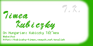 timea kubiczky business card